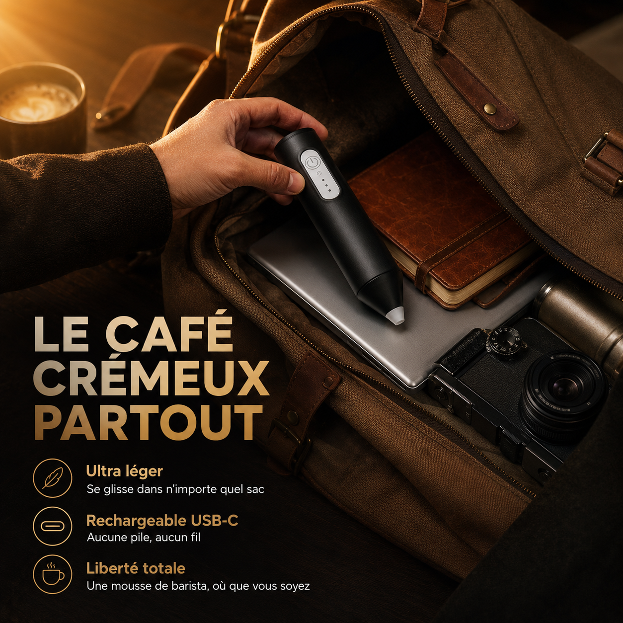 Mousseur à lait portable